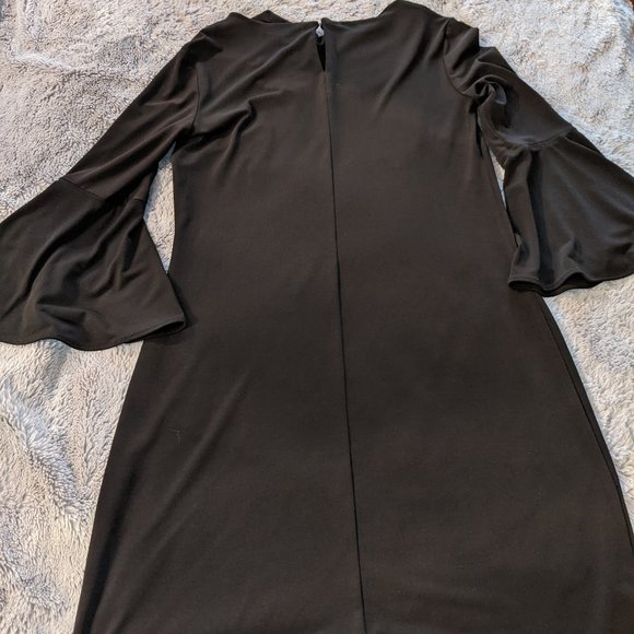 Lori M Collection Black Trumpet Sleeve Dress - Picture 3 of 3